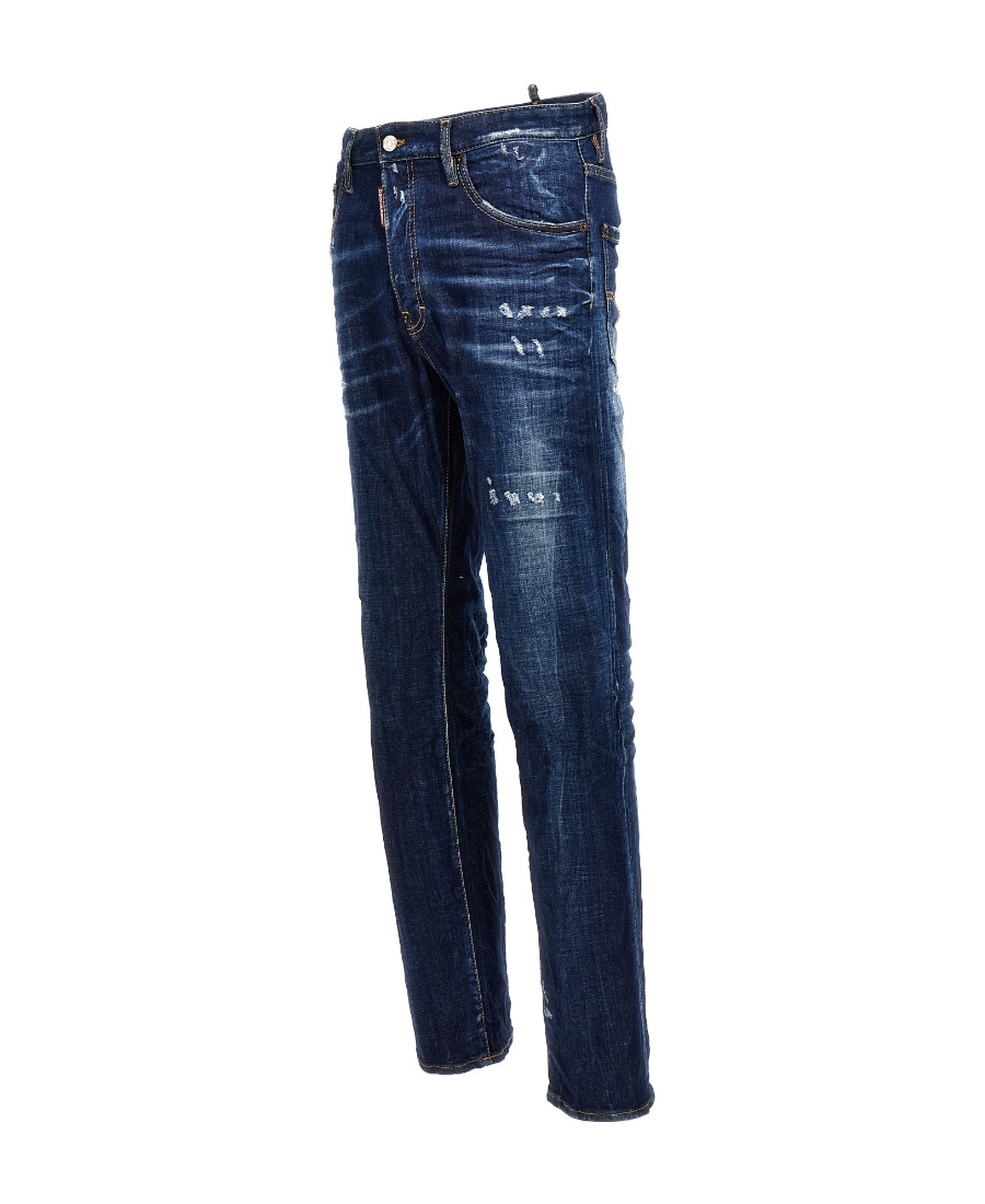 Shop Dsquared2 Distressed Straight-leg Jeans In Blue