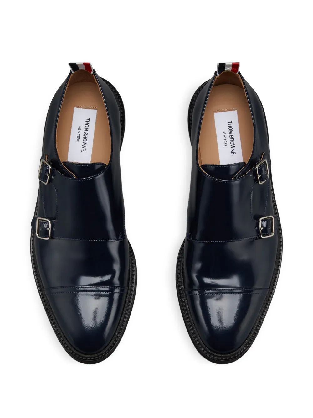 Thom Browne Almond Toe Lace-up Shoes With Rubber Sole In Black