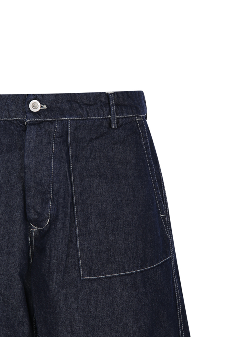 C.p. Company Cotton Denim Shorts With Concealed Button Fly In Black