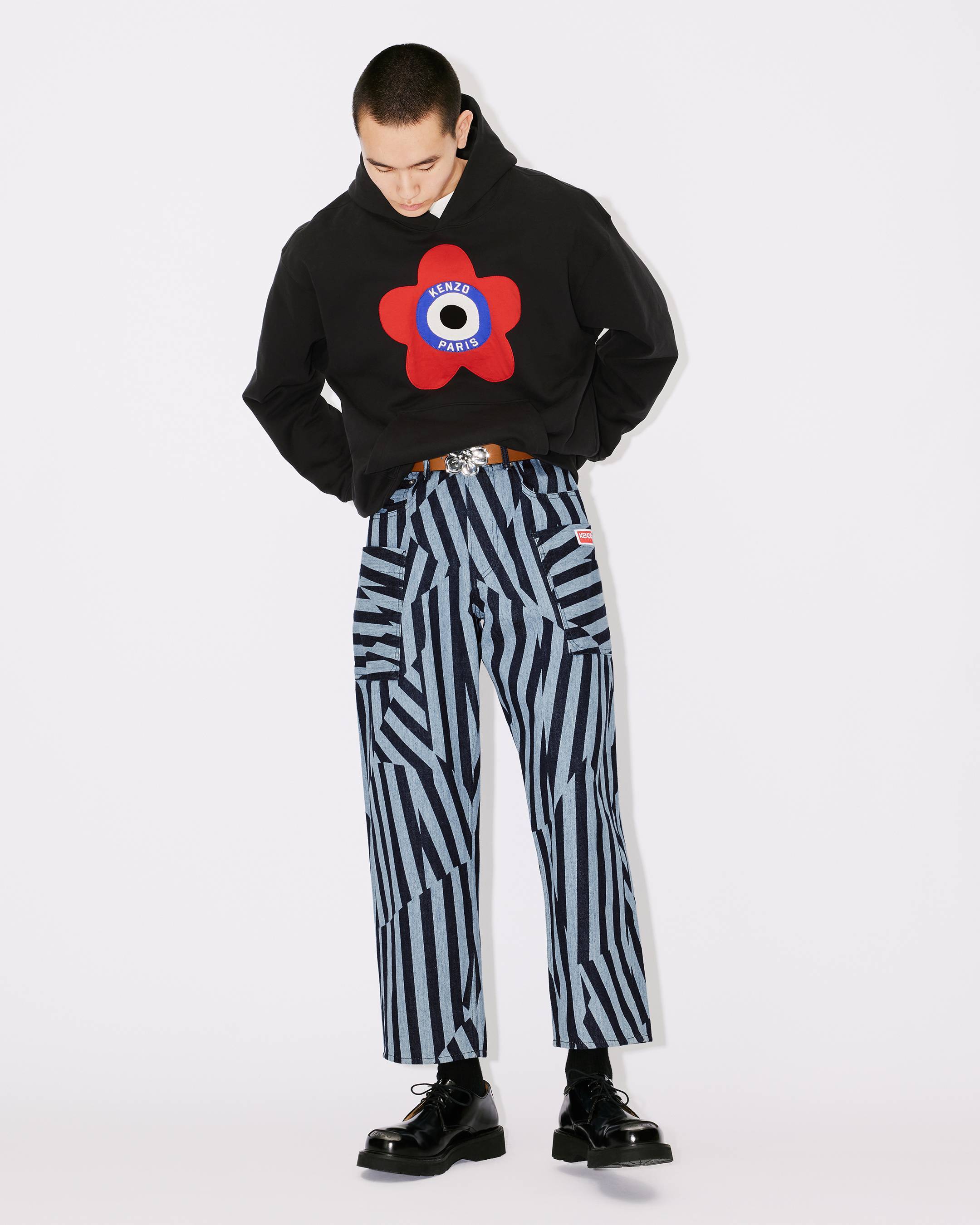 Kenzo Oversized Black Sweatshirt With Target Print In Black
