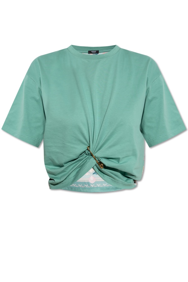 Versace Crew Neck Top In Green