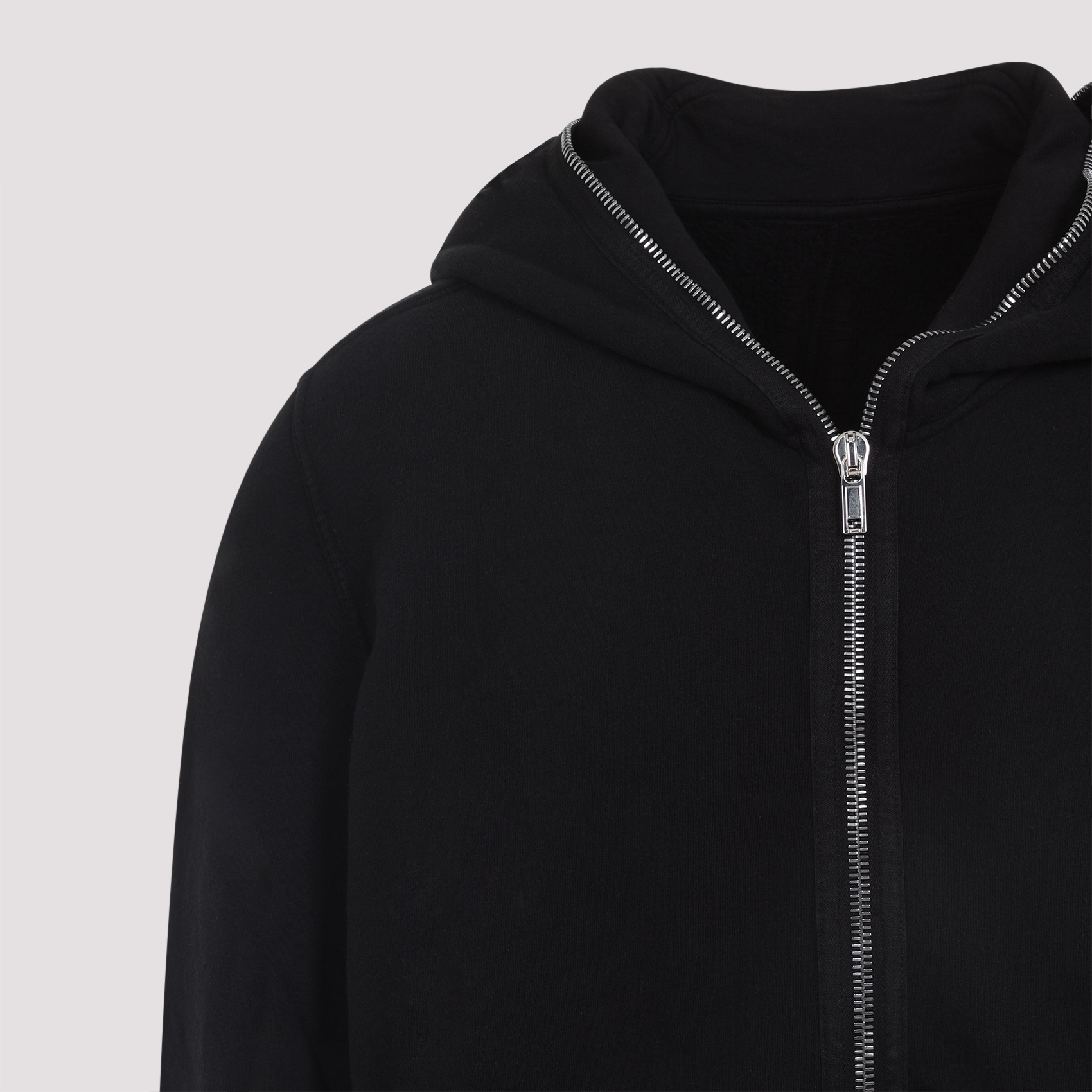 Rick Owens Drkshdw Gimp Zip-up Hooded Sweatshirt In Black