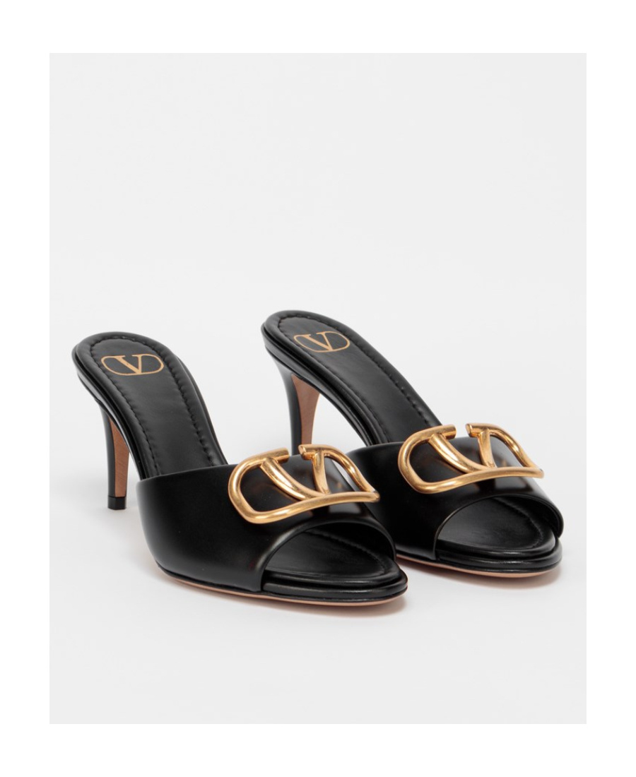 Valentino 60 Vlogo Signature Mules In Calf Leather In Black