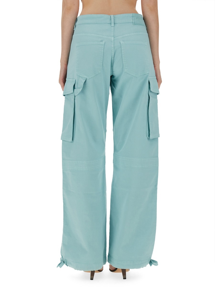 Shop Moschino Multi-pocket Button Casual Pants In Blue