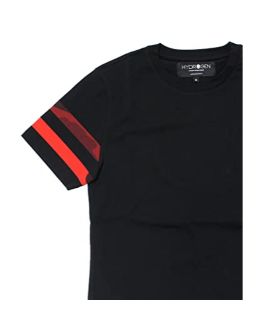 Hydrogen T-shirt With Round Neck And Short Sleeves In Black