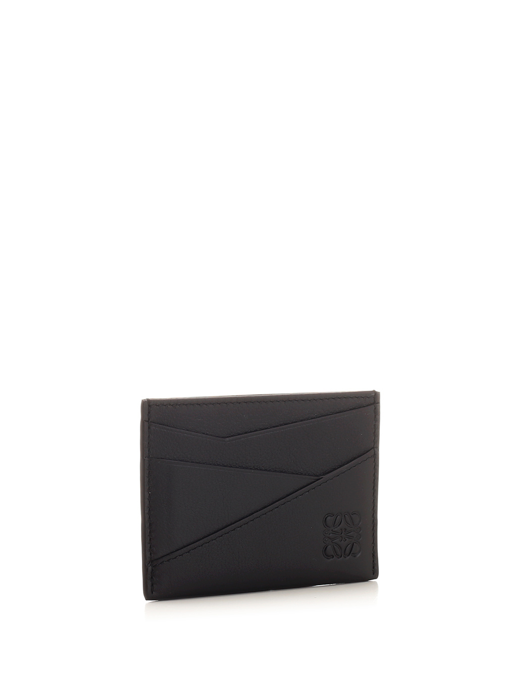 Loewe Logo-debossed Leather Cardholder In Black