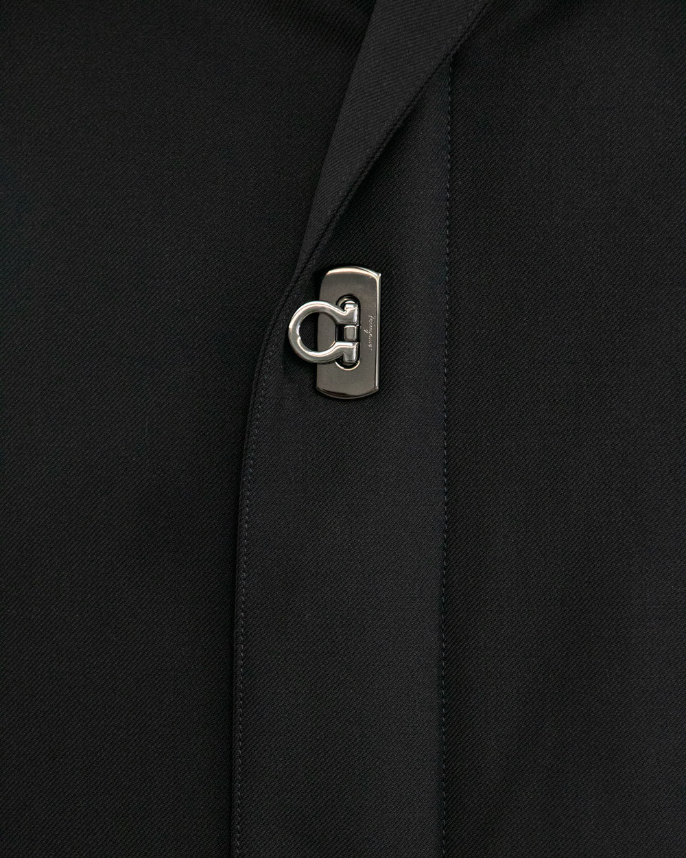 Ferragamo Zipper Cotton Suit In Black
