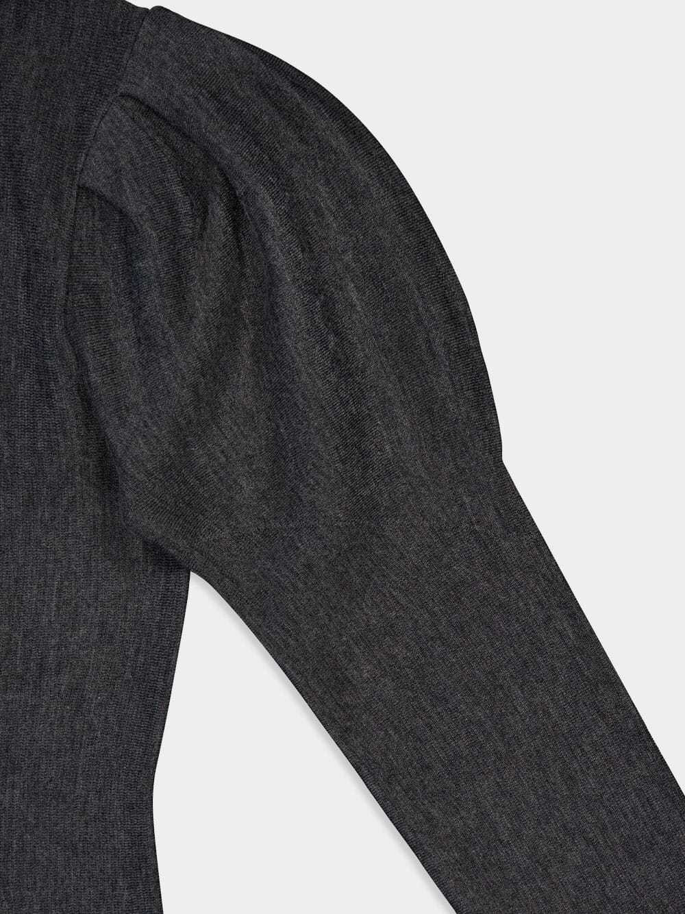 Gabriela Hearst Hannah Knit Dress In Charcoal Melange Merino Wool Cashmere In Black
