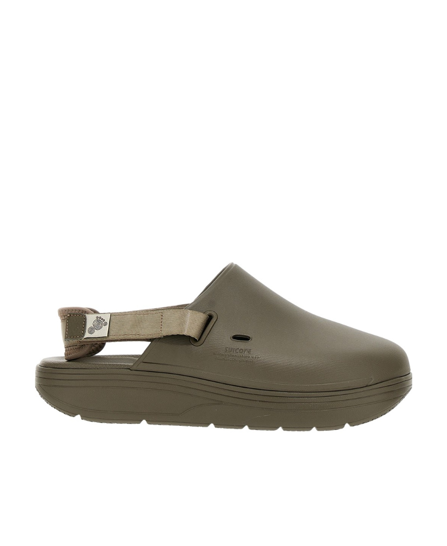 Suicoke Logo Flat Shoes In Green