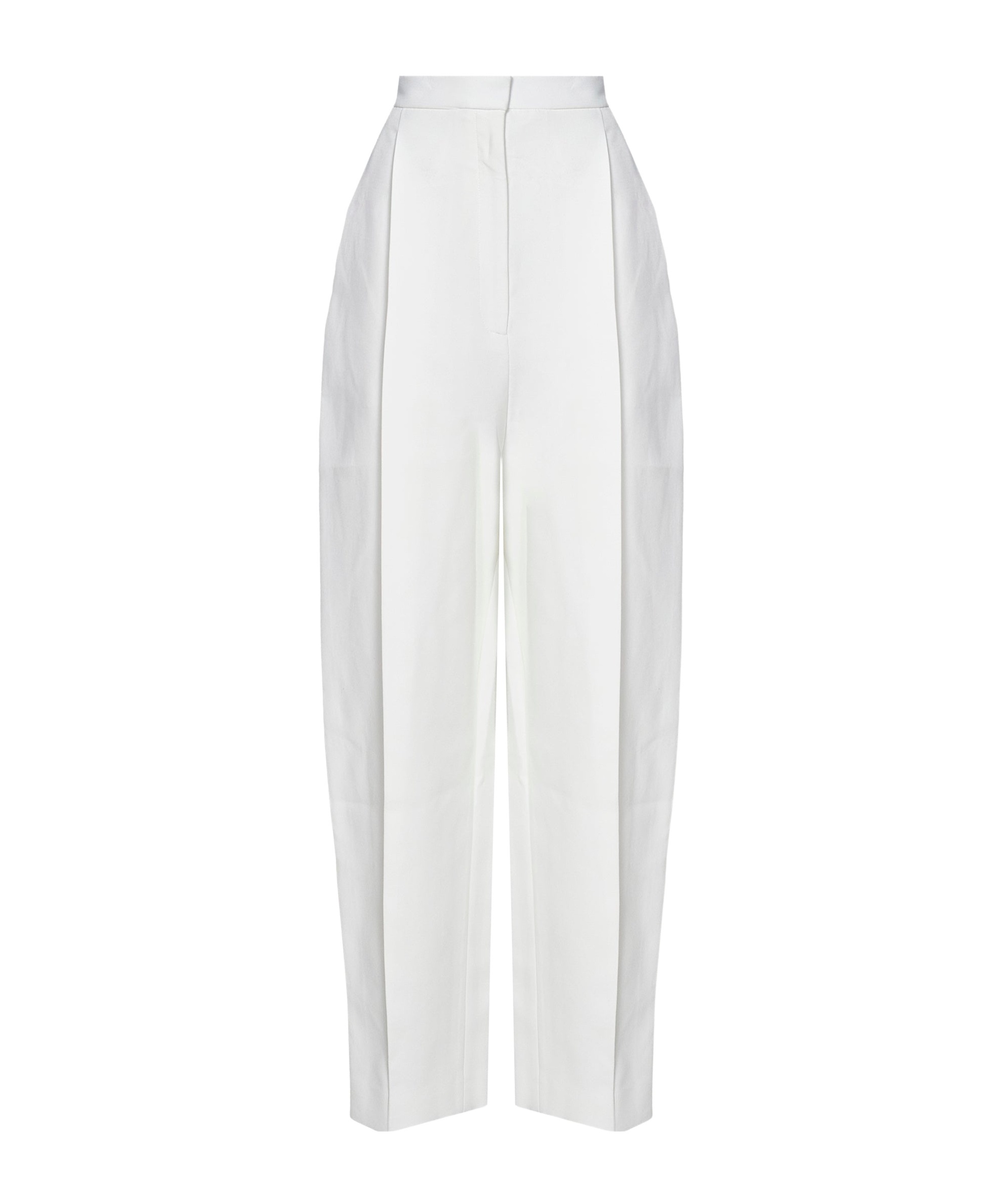 Khaite High-waisted Trousers With Bow Leg In White