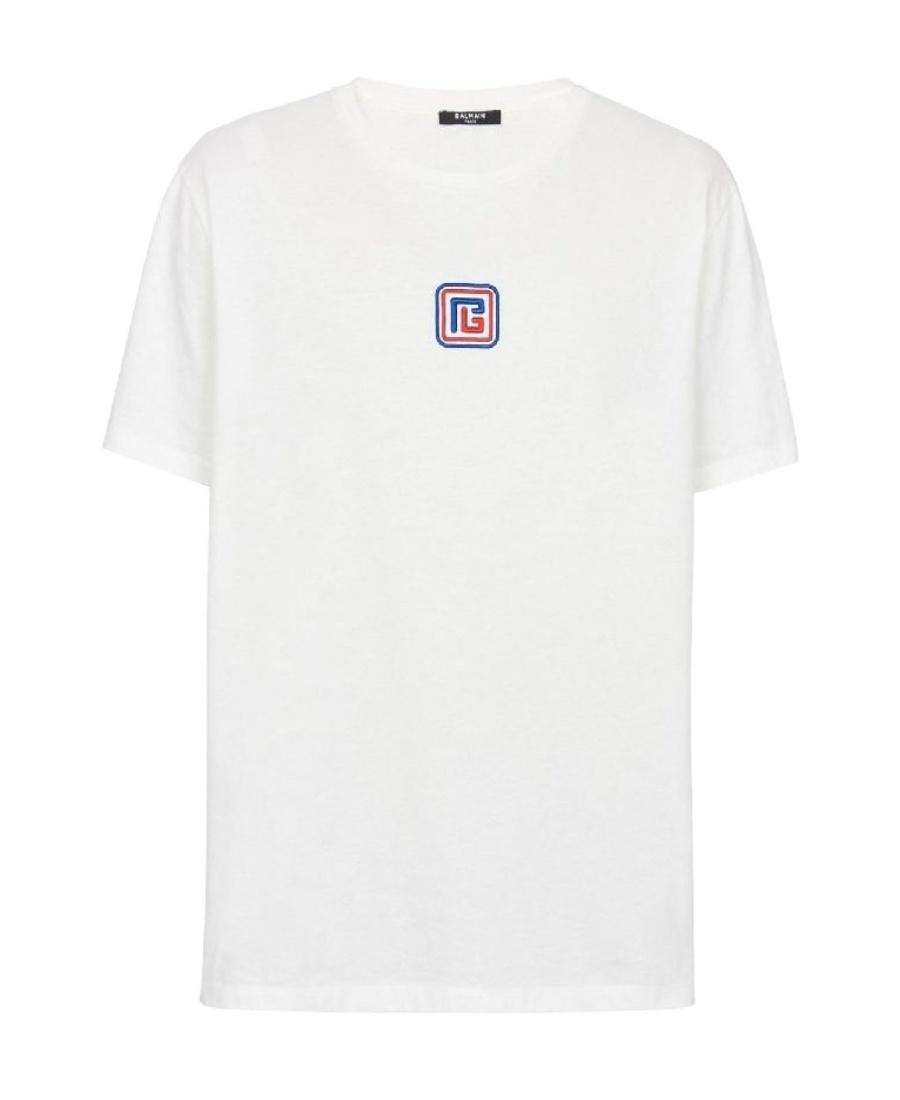 Balmain Pb Crew-neckt-shirt In White