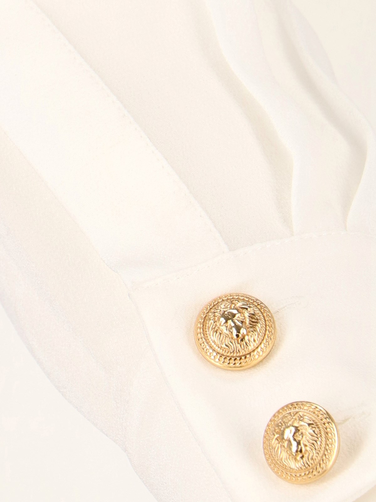 Balmain Silk Shirt With Padded Shoulders In White