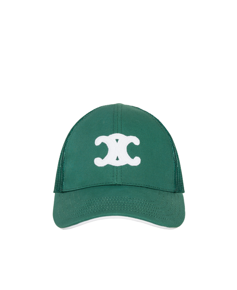 Celine Logo Letter Baseball Cap In Green
