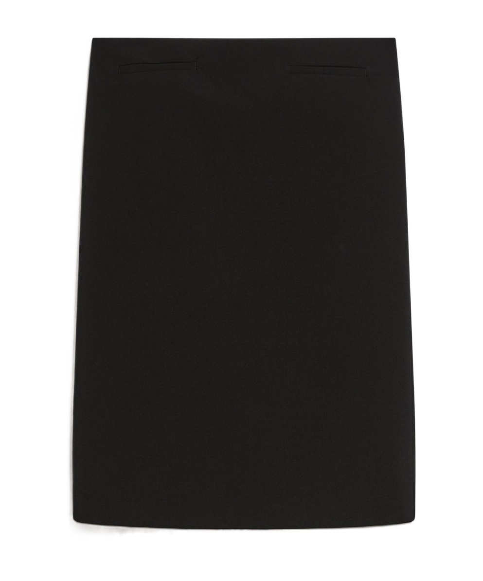 Sportmax Straight Stretch Wool Skirt In Black