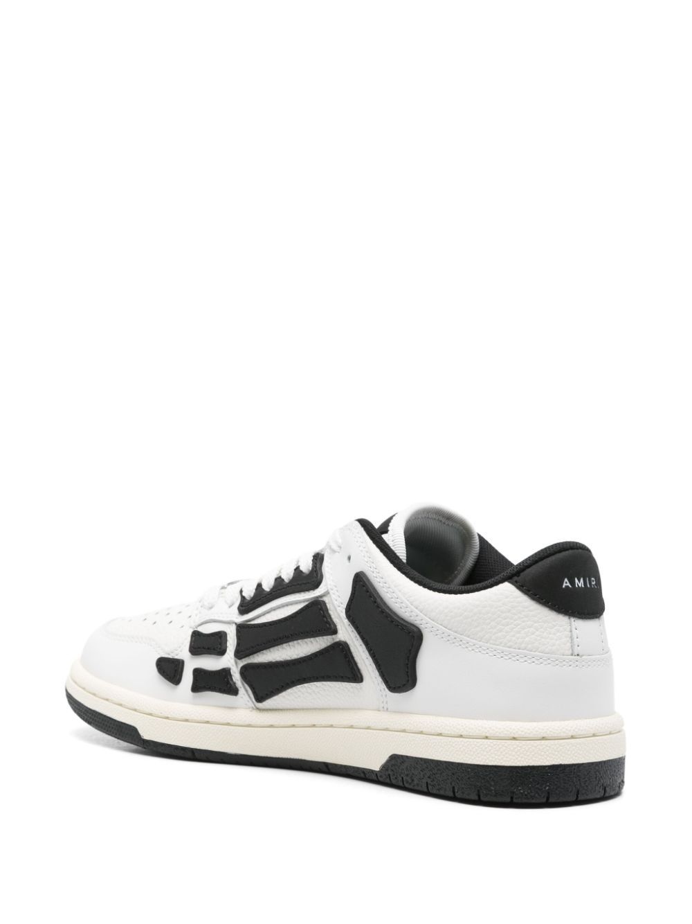 Amiri 'skel Top Low' White And Black Sneaker With Logo Patch On The Tongue And Contrasting Details On The