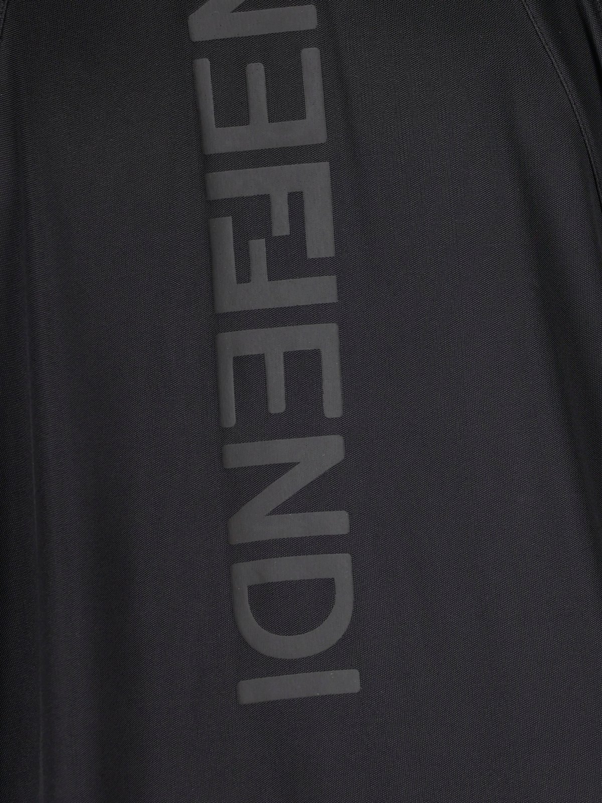 Fendi Mesh-sleeve Zip-up Jacket In Black