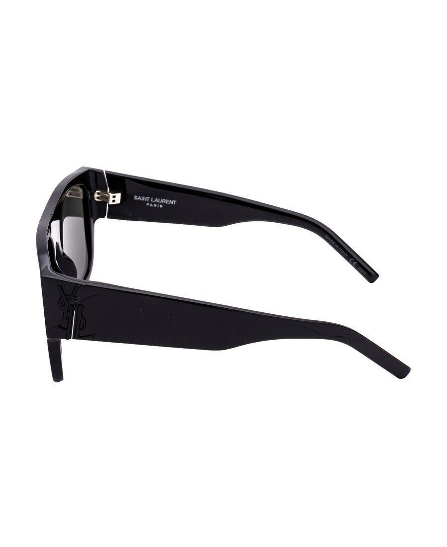 Saint Laurent Logo Sunglasses In Gray