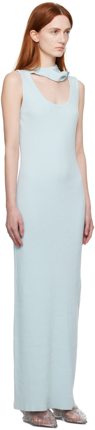 Y/project Blue Classic Triple Collar Maxi Dress In Blue