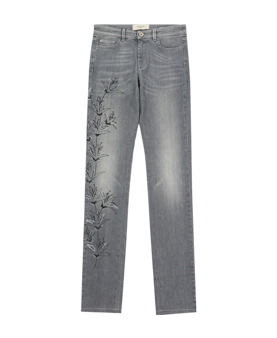 Weekend Max Mara Logo Details Jeans In Gray