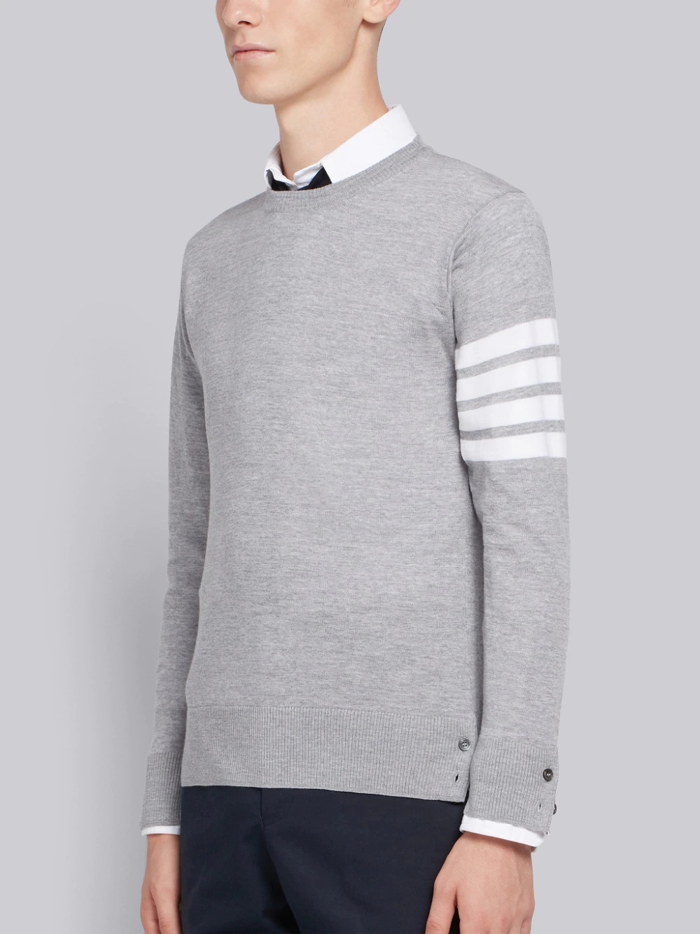 Thom Browne Gray 4-bar Sweater In Gray