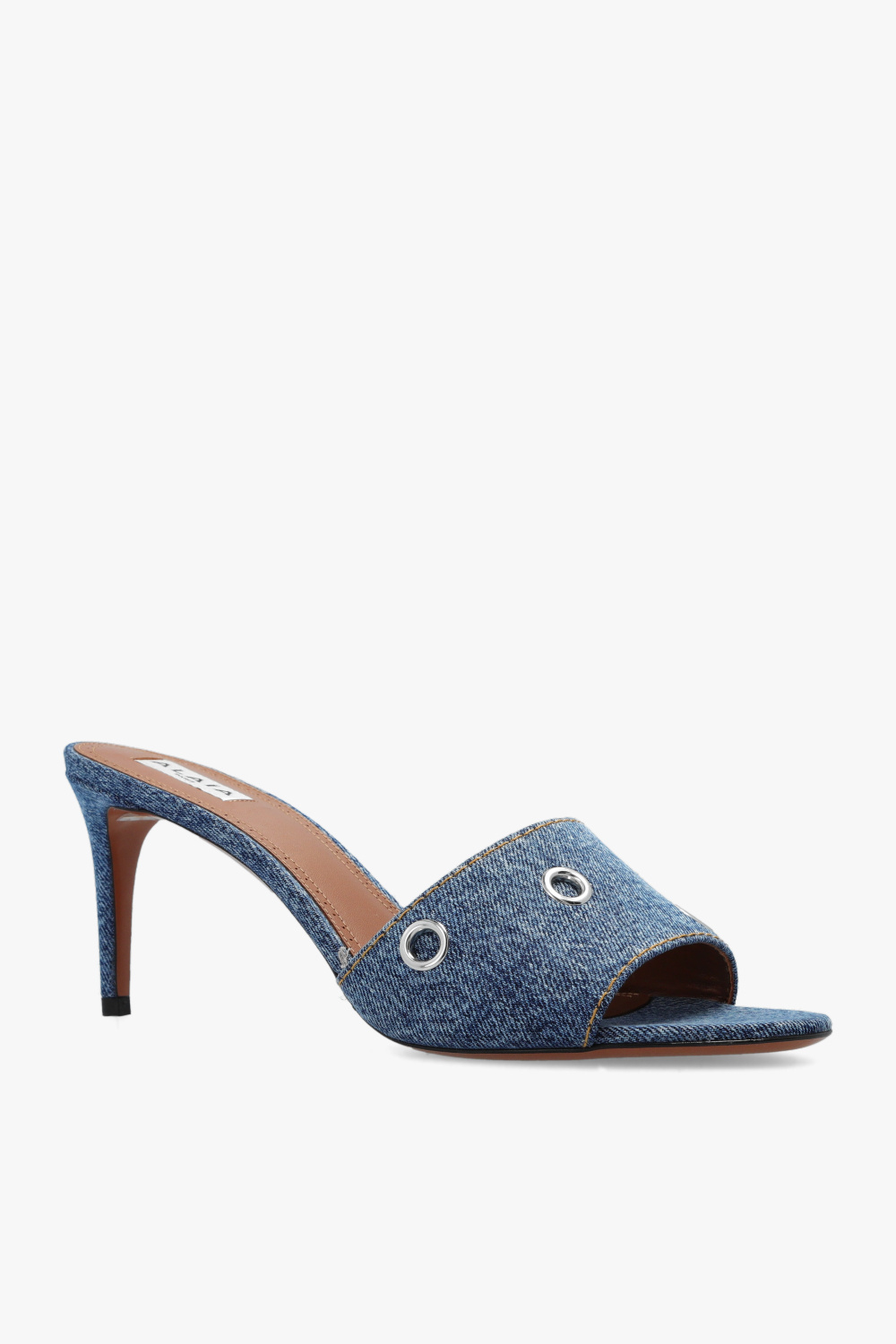 Alaïa High-heeled Denim Sandals In Blue