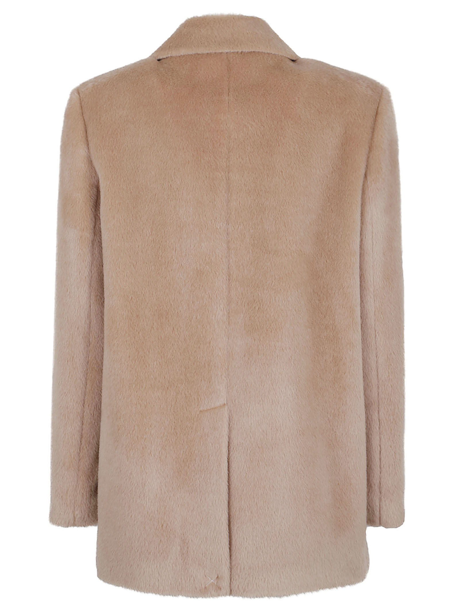 Peserico Long-sleeved Coat In Neutral