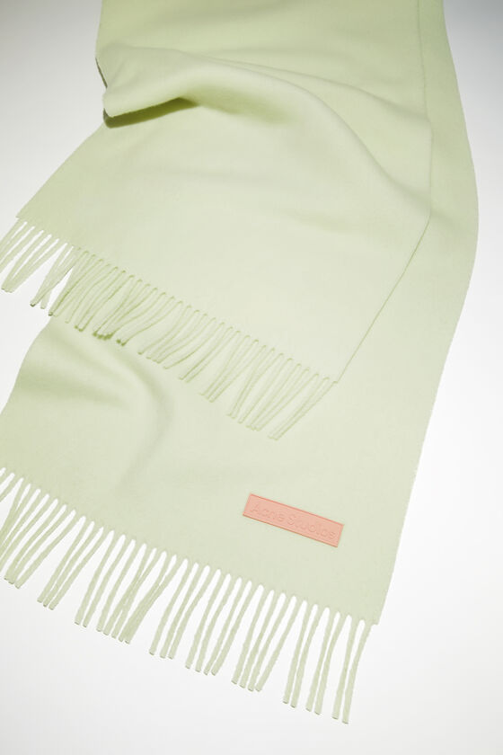 Acne Studios Logo-appliqué Wool Scarf In White
