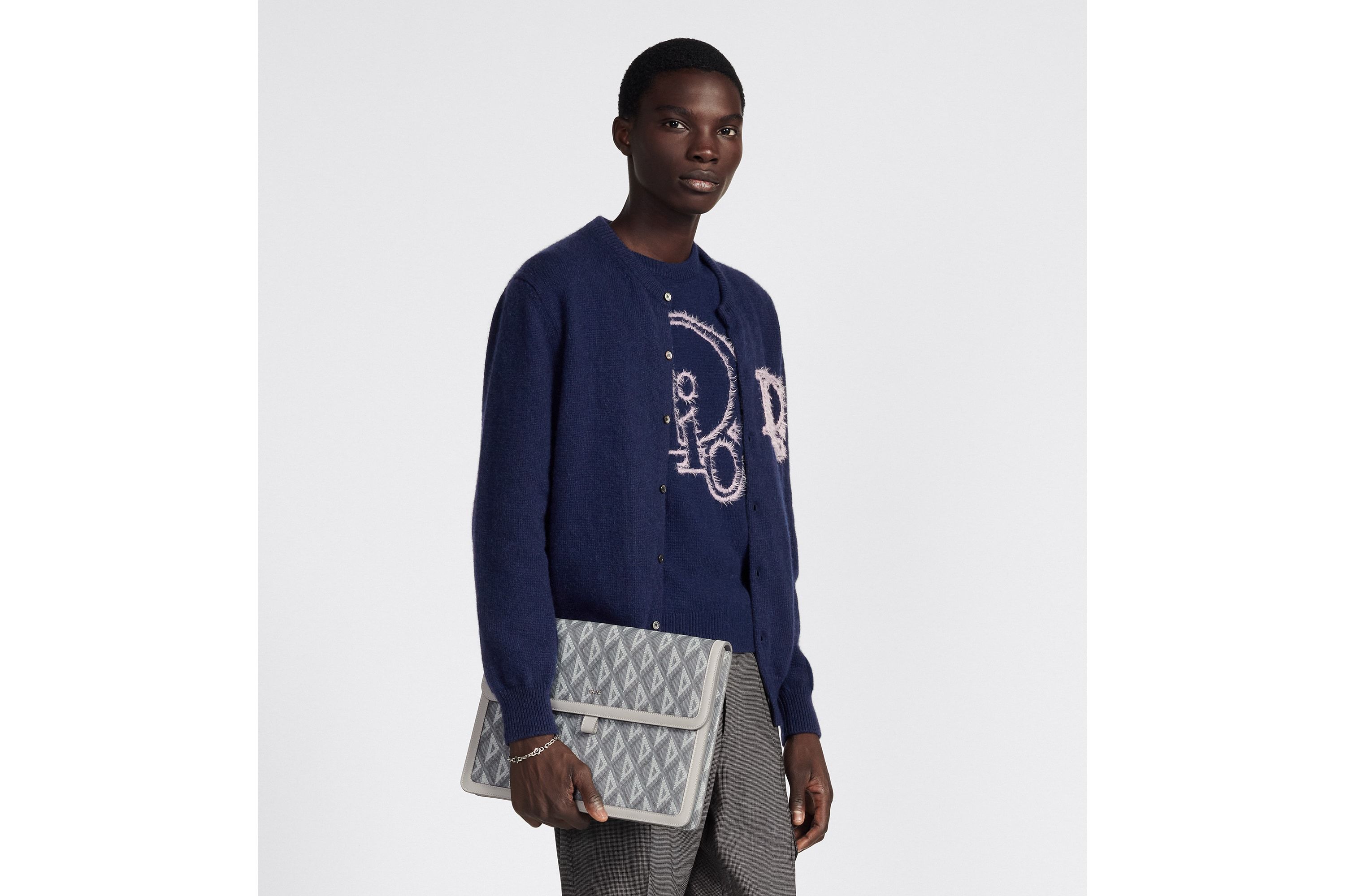 Dior Logo Cardigan In Blue