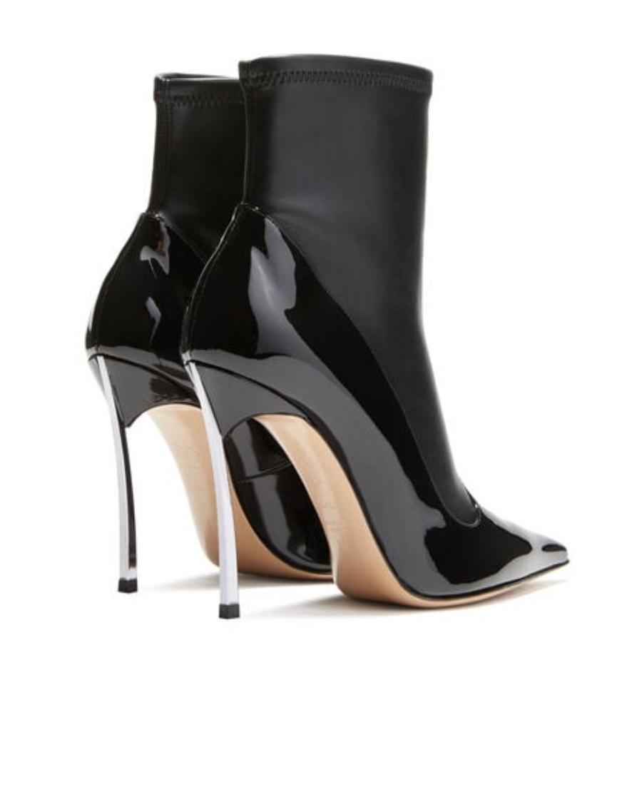 Casadei Super Blade Divina 115mm Leather Boots In Black