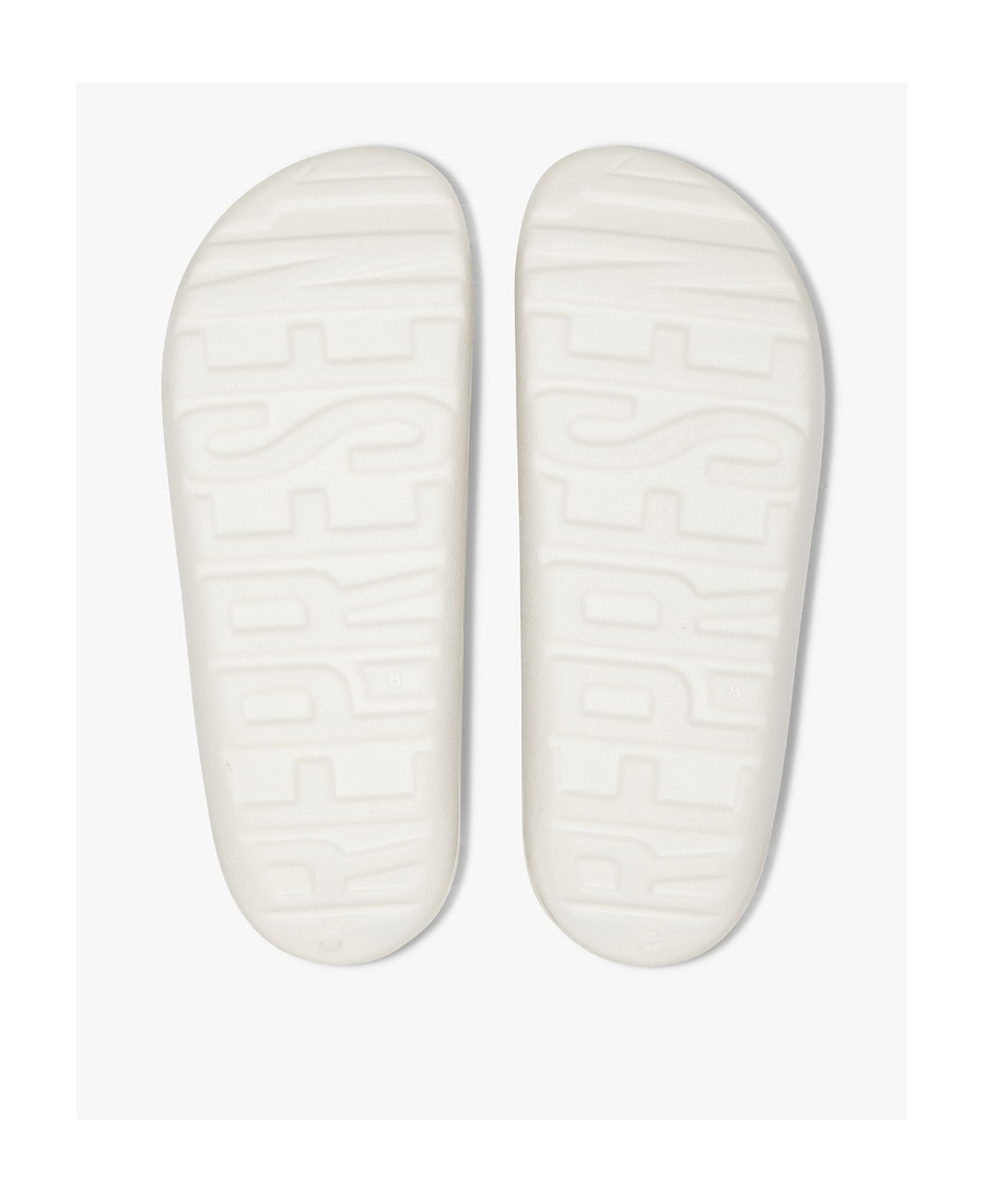 Represent Logo-embossed Ridged Slides In White