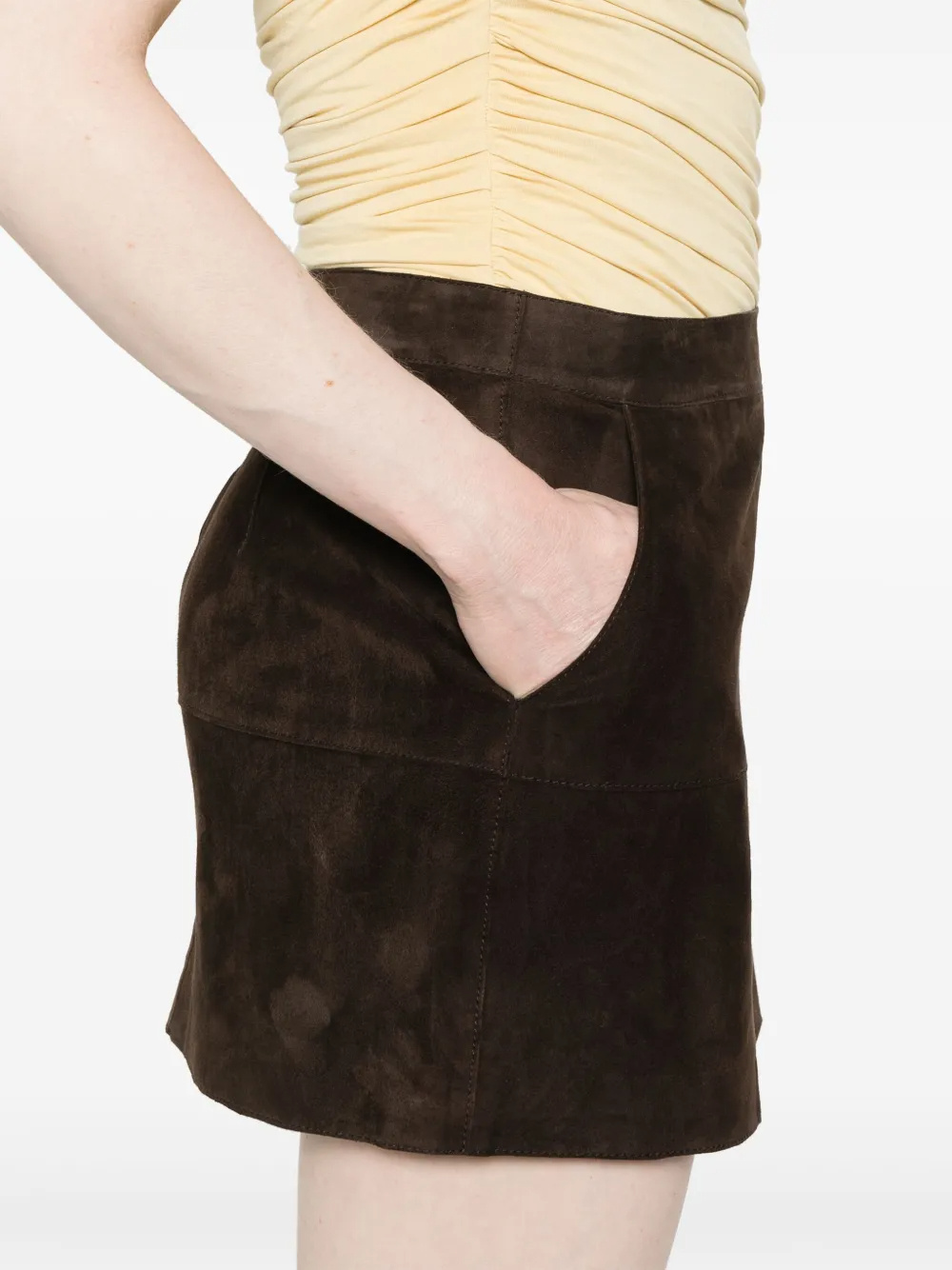 Shop P.a.r.o.s.h Suede Mini Skirt