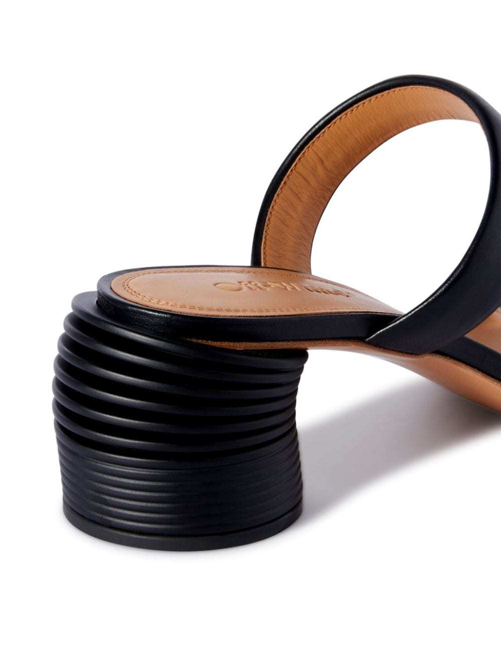 Shop Off-white Spring Leather Sandals In Black