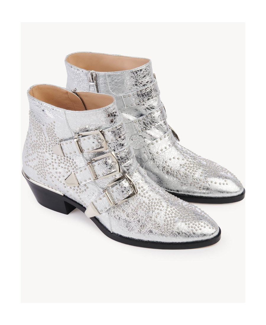 Shop Chloé Susanna Short Boots In White
