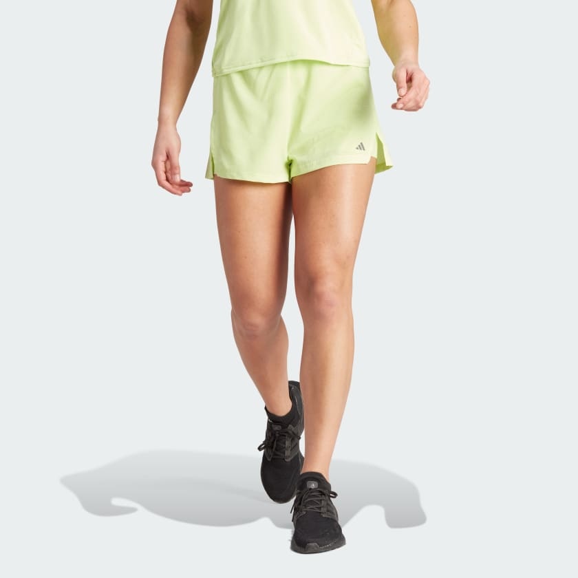 Shop Adidas Originals Hiit Heat.rdy Two-in-one Shorts In Yellow