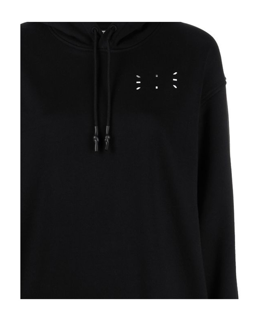 Mcq By Alexander Mcqueen Logo Print Hooded Dress In Black