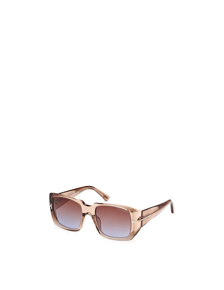 Tom Ford Ryder-02 Gradient Square Transparent Acetate Sunglasses In Nude