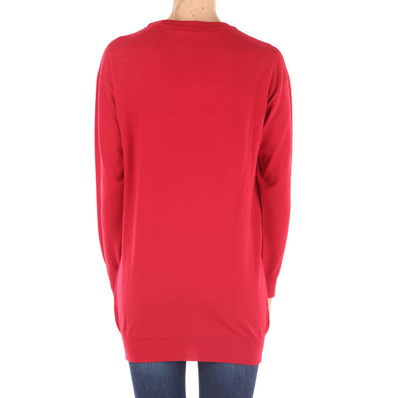 Moschino Robot Pattern Sweater Dress In Red