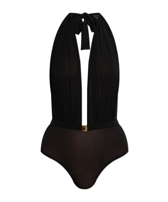 Shop Balmain Backless One-piece In Black