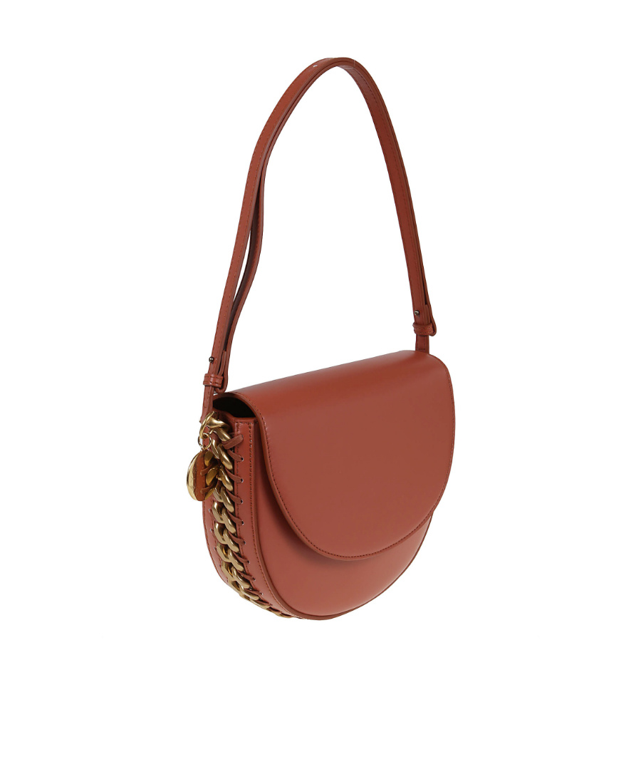 Stella Mccartney Medium Frayme Flap Shoulder Bag In Brown
