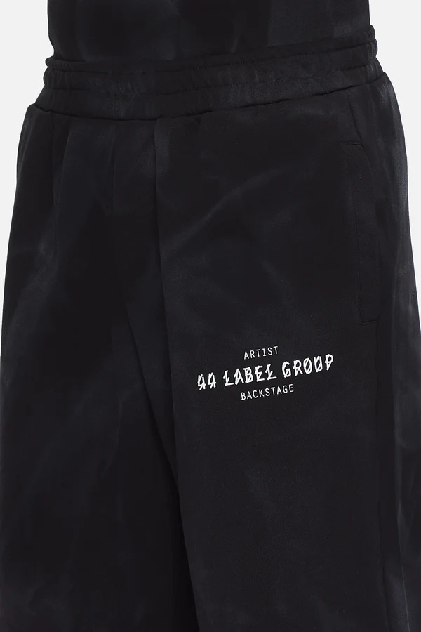 44 Label Group Logo-print Faded-effect Shorts In Black