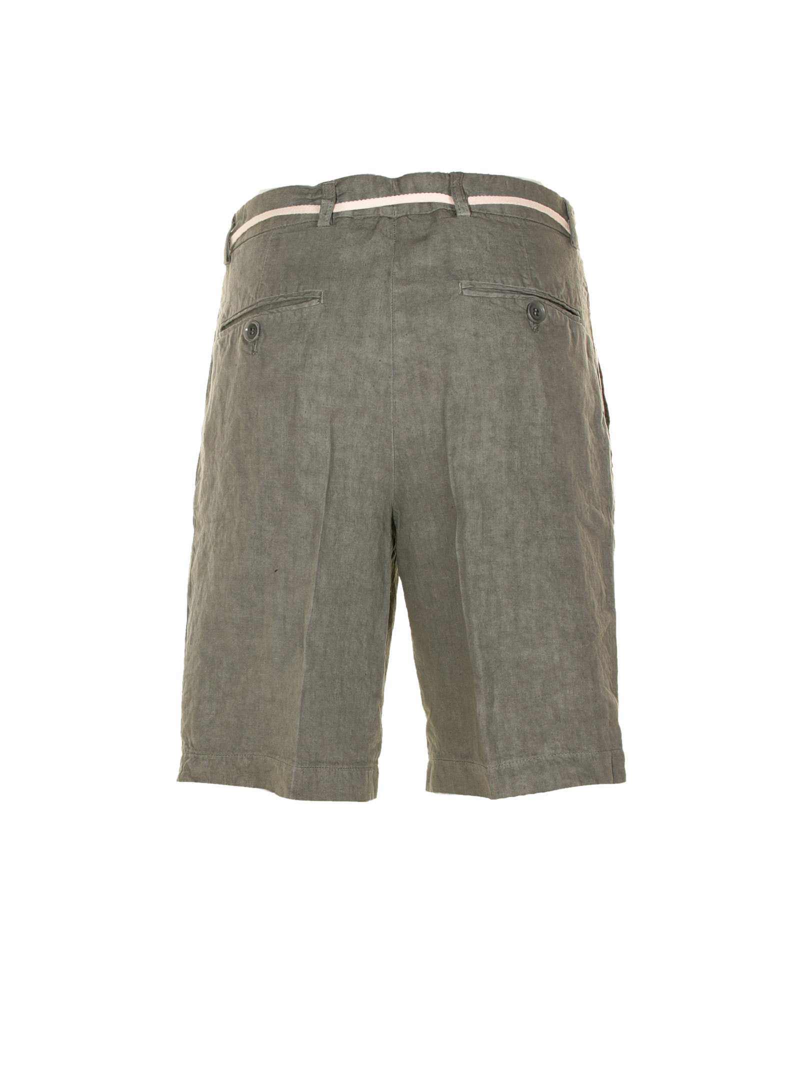 Aspesi Tie-waist Linen Shorts In Gray