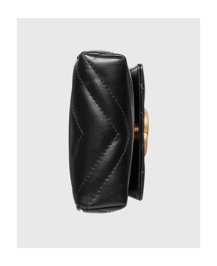 Shop Gucci Marmont Quilted Mini Bag In Black