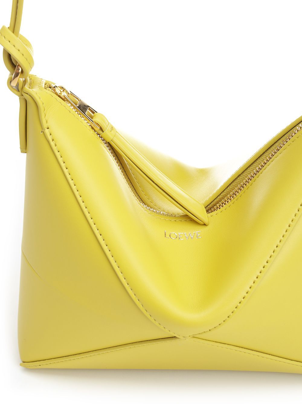 Loewe Puzzle Fold Yellow Clutch Bag In Yellow