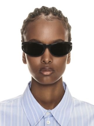 Off-white Napoli Oval-frame Sunglasses In Black