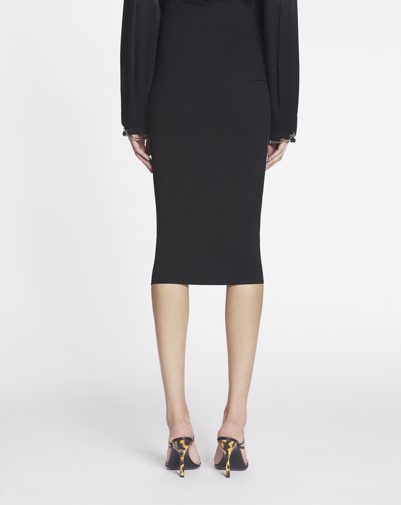 Lanvin Crepe Pencil Skirt In Black
