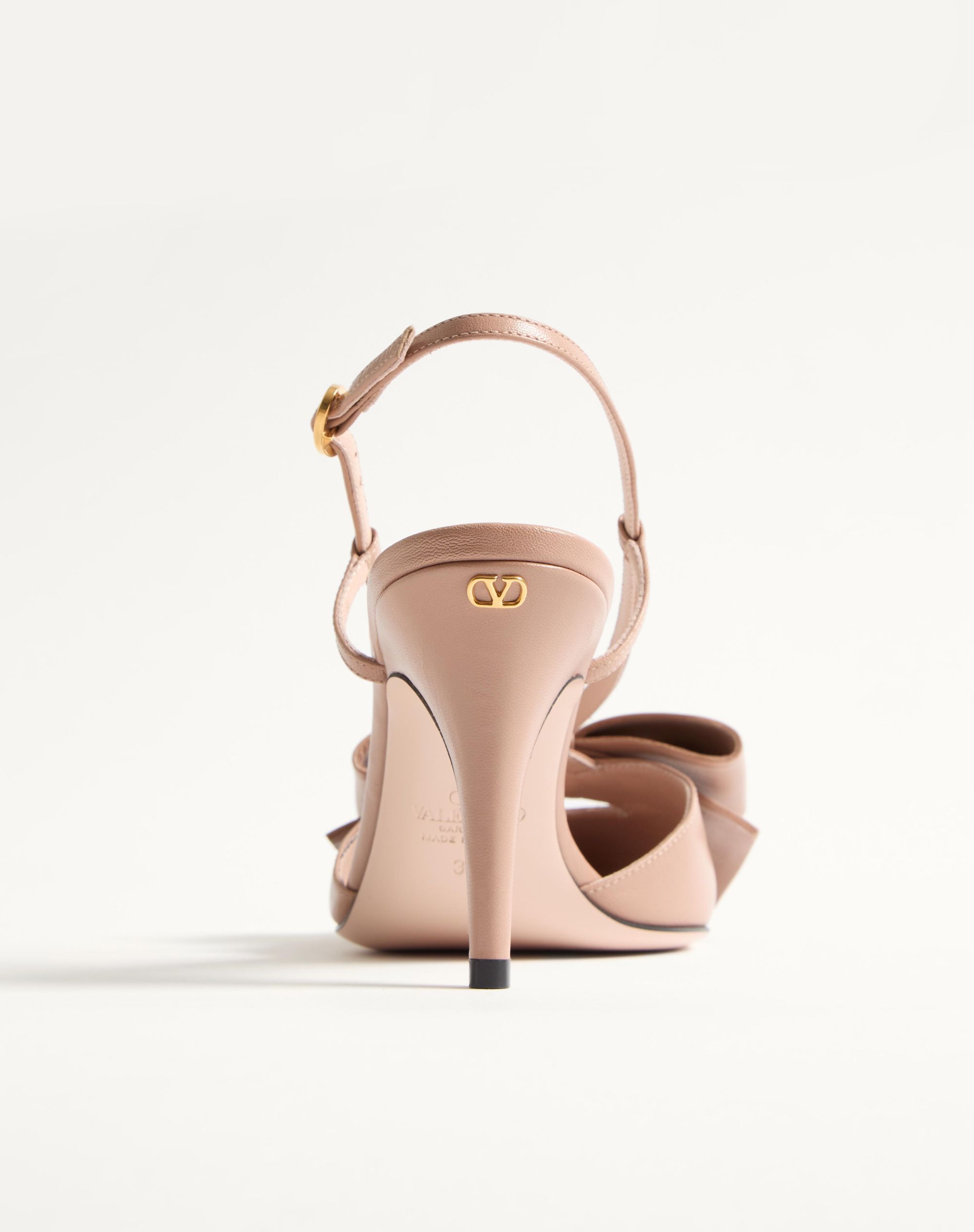 Valentino Bowow 85 Leather Slingback Pumps In Cinnamon Rose