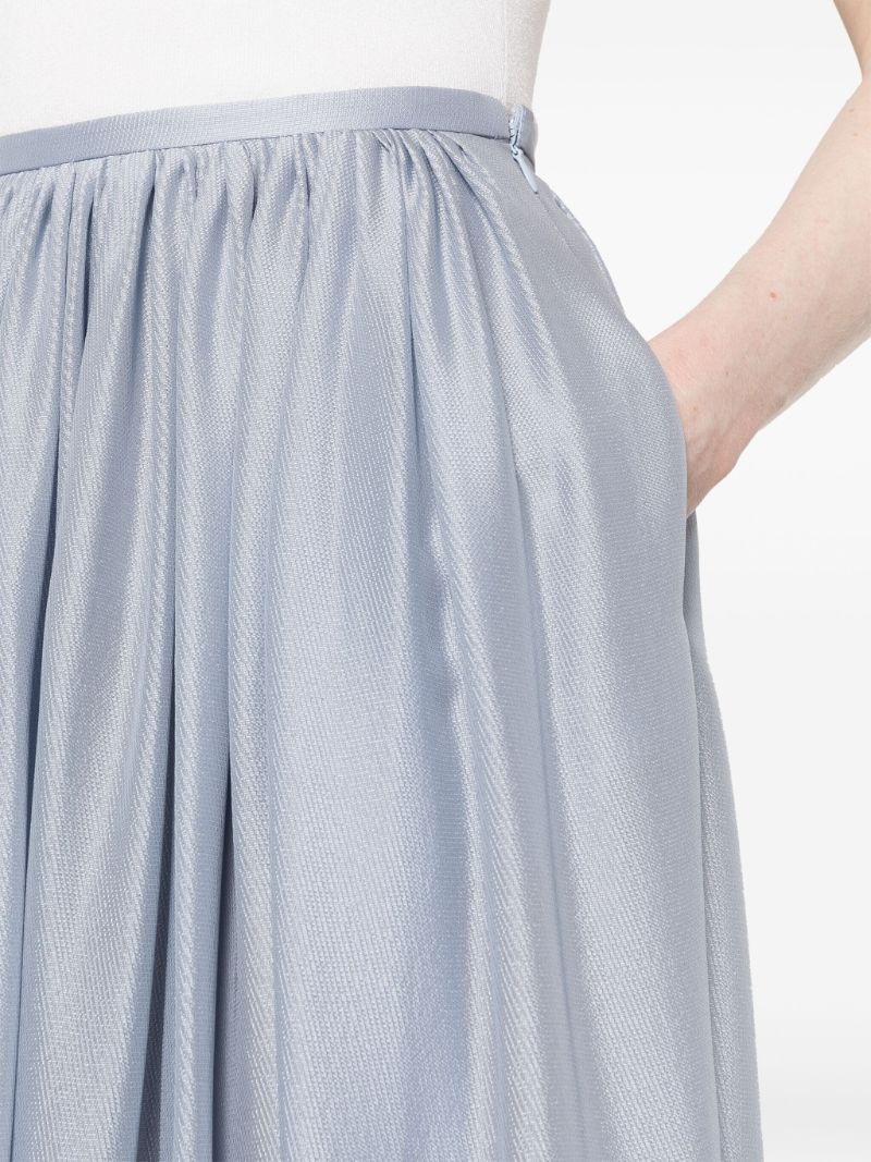 Giorgio Armani Silk Maxi Skirt In Gray
