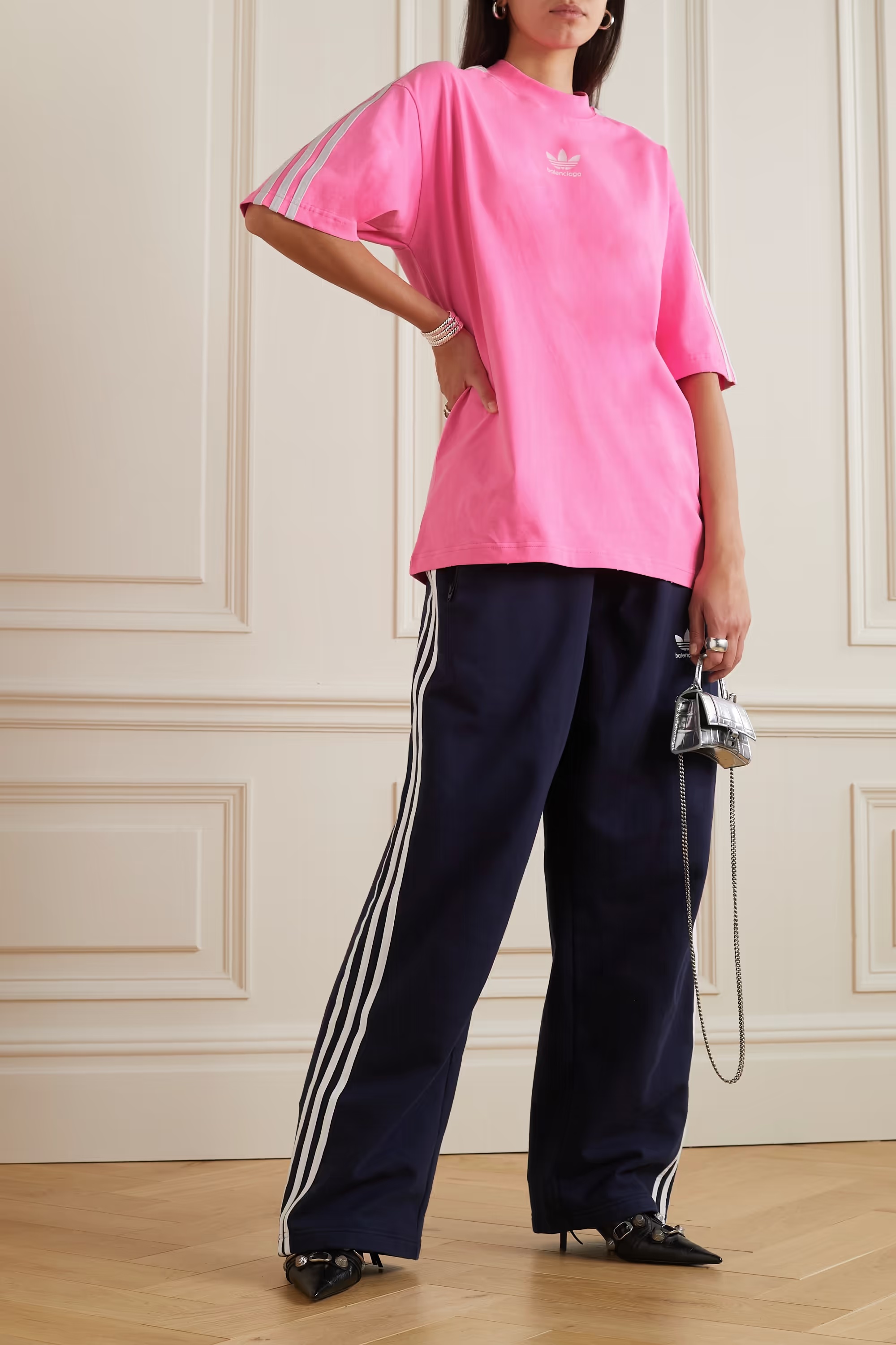 Balenciaga X Adidas Logo-print T-shirt In Pink