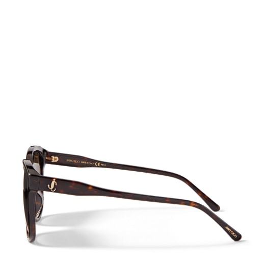 Jimmy Choo Logo Sunglasses In Nude