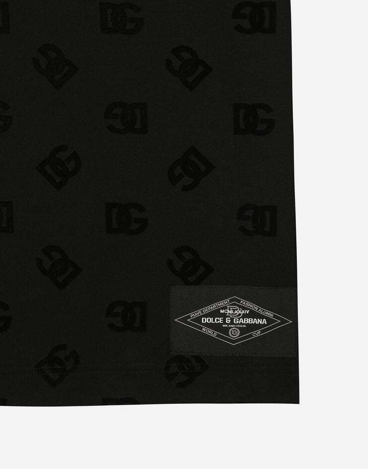 Dolce & Gabbana T-shirt All-over Flocked In Black
